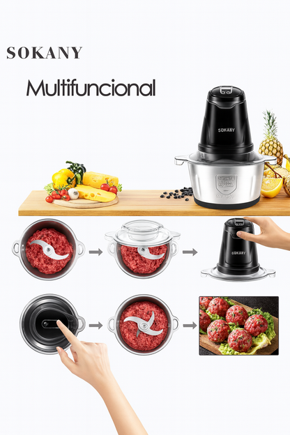 Picadora Eléctrica Multifuncional Sokany - 2 LITROS