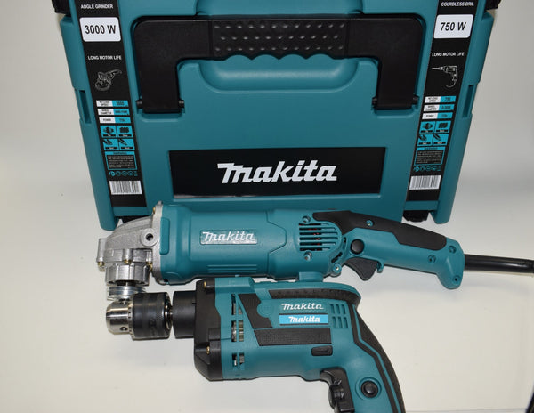 Combo Taladro percutor y Pulidora Makita + Maletín